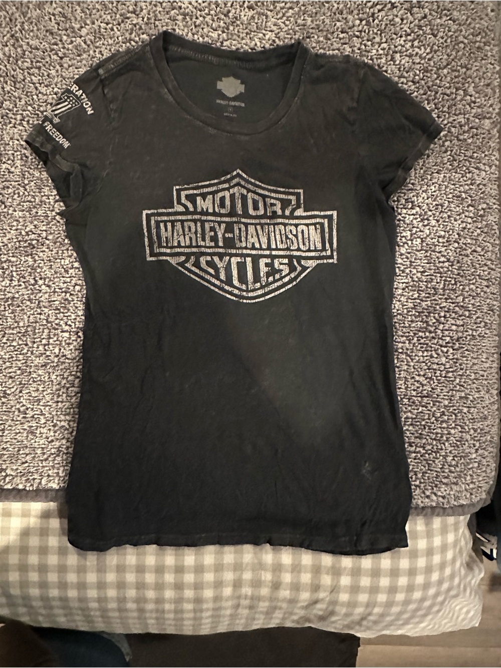 Harley-Davidson Black Tee with wounded warrior Silver Logo